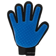 Five Fingers Pet Bathing Brush Tool Blue Silicone Grooming Glove, Pet Hair Remover Glove